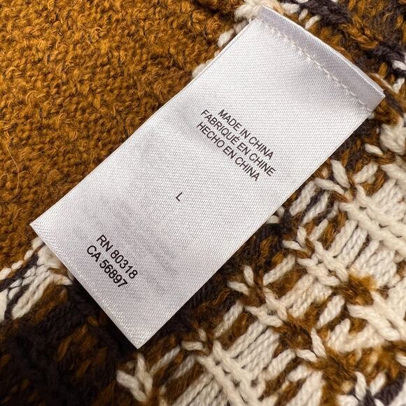 Lucky Brand Cardigan Sweater Womens Large Brown Fair Isle Ski Southwest Knit - Picture 6 of 9